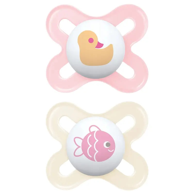 Mam Baby Soother Original Start Silicone Pink 0-2M, 2 Units