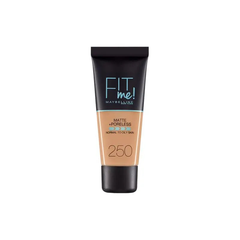 Maybelline New York Fit Me Matte and Refine Makeup Foundation Shade 250 Sun Beige Calca A Tu Tono Y Textura Pieles Medias - 30Ml