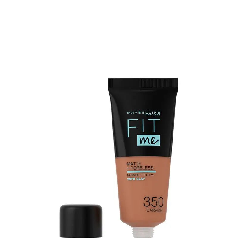 Maybelline New York Fit Me Matte and Refine Makeup Foundation Shade 350 Caramel Calca A Tu Tono Y Textura Piel Oscuras - 30Ml