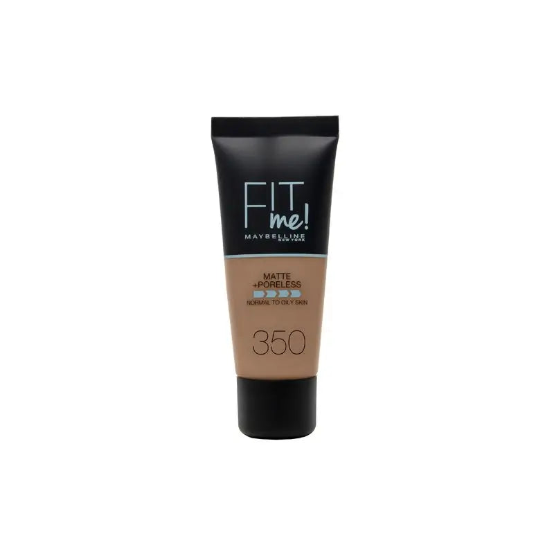 Maybelline New York Fit Me Matte and Refine Makeup Foundation Shade 350 Caramel Calca A Tu Tono Y Textura Piel Oscuras - 30Ml