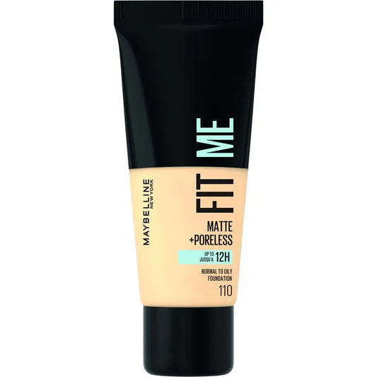 Maybelline New York Fit Me Matte and Refine Foundation shade 110 matches your light skin tone and texture, 30ML