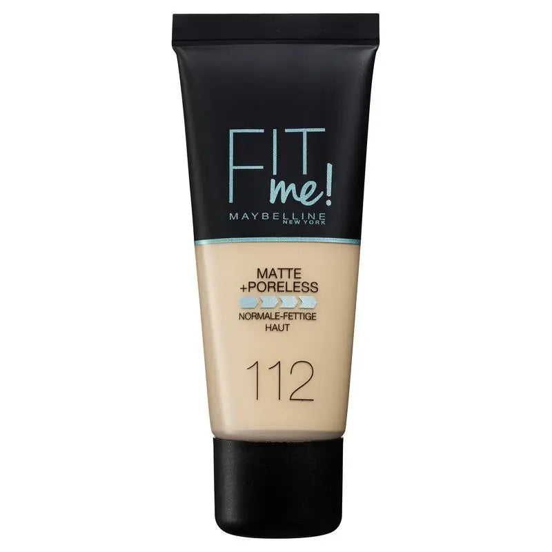 Maybelline New York Fit Me Matte & Refine Foundation Foundation Shade 112 Soft Beige Calca A Tu Tono Y Textura Pieles Claras - 30Ml