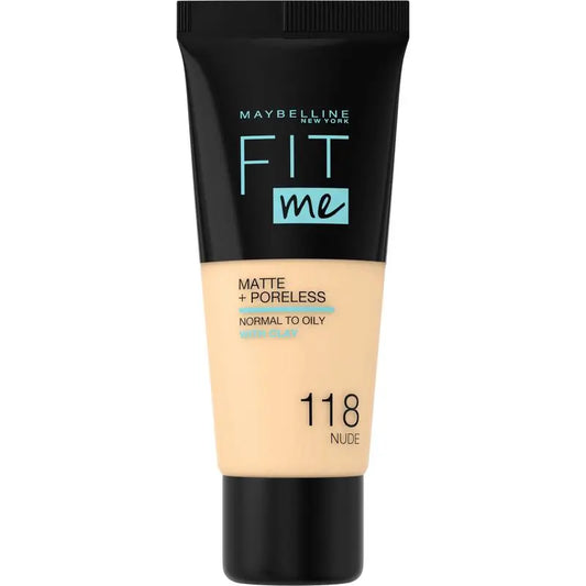 Maybelline New York Fit Me Matte & Refine Foundation Foundation Shade 118 Nude Matches Your Skin Tone & Texture - 30Ml