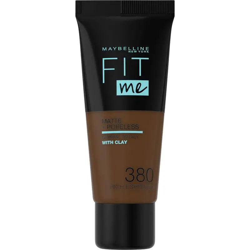 Maybelline New York Fit Me Matte & Refine Foundation Foundation Shade 380 Rich Expresso Calca Your Tone & Texture Very Dark Skin - 30Ml