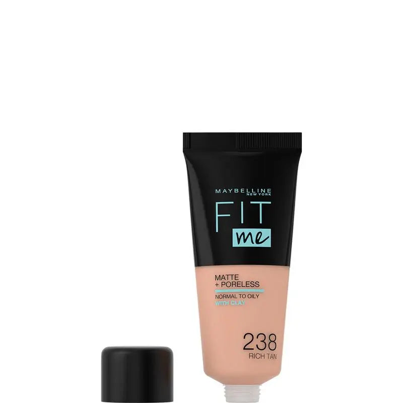 Maybelline New York Fit Me Matte & Refine Pores Shade 238 Rich Tan Foundation Matches Your Tone & Texture Medium Skin Tones - 30Ml