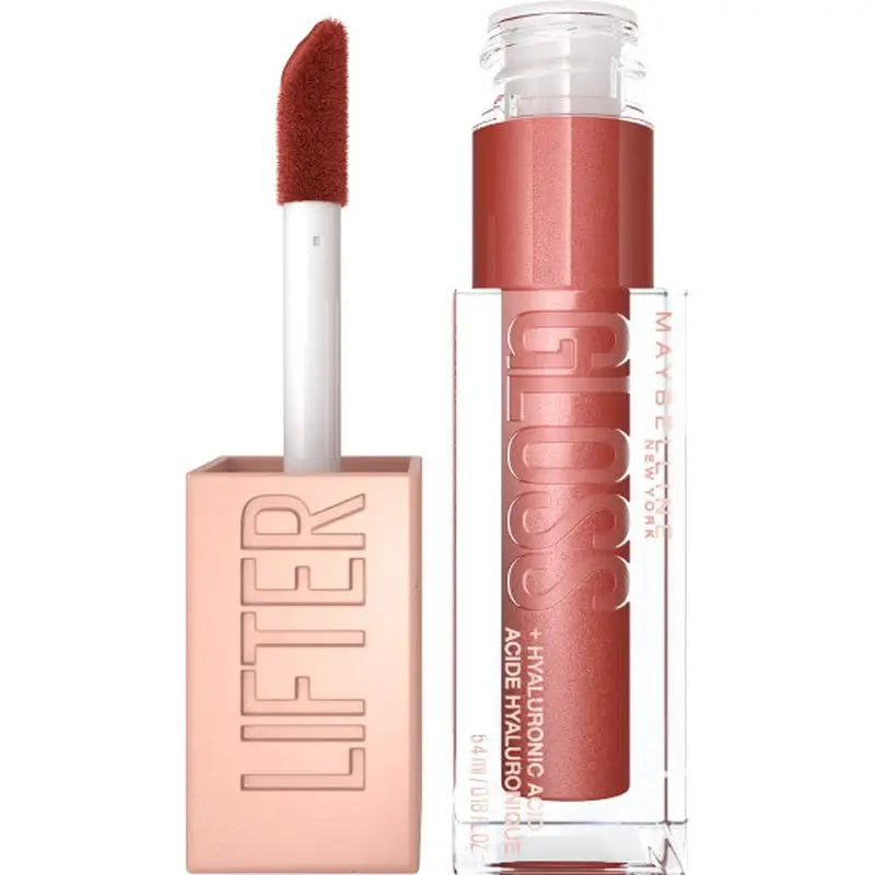 Maybelline New York Lifter Gloss Bronzed Lip Gloss, Intense Hydration, Plumped Lips. Shade 16 Rust