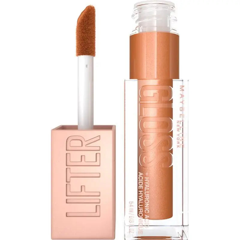 Maybelline New York Lifter Gloss Bronzed Lip Gloss, Intense Hydration, Plumped Lips. Shade 19 Gold