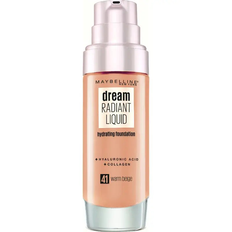 Maybelline New York Dream Radiant Liquid Shade 41 Warm Beige. Moisturising Foundation, Light Tone Skin - 30Ml