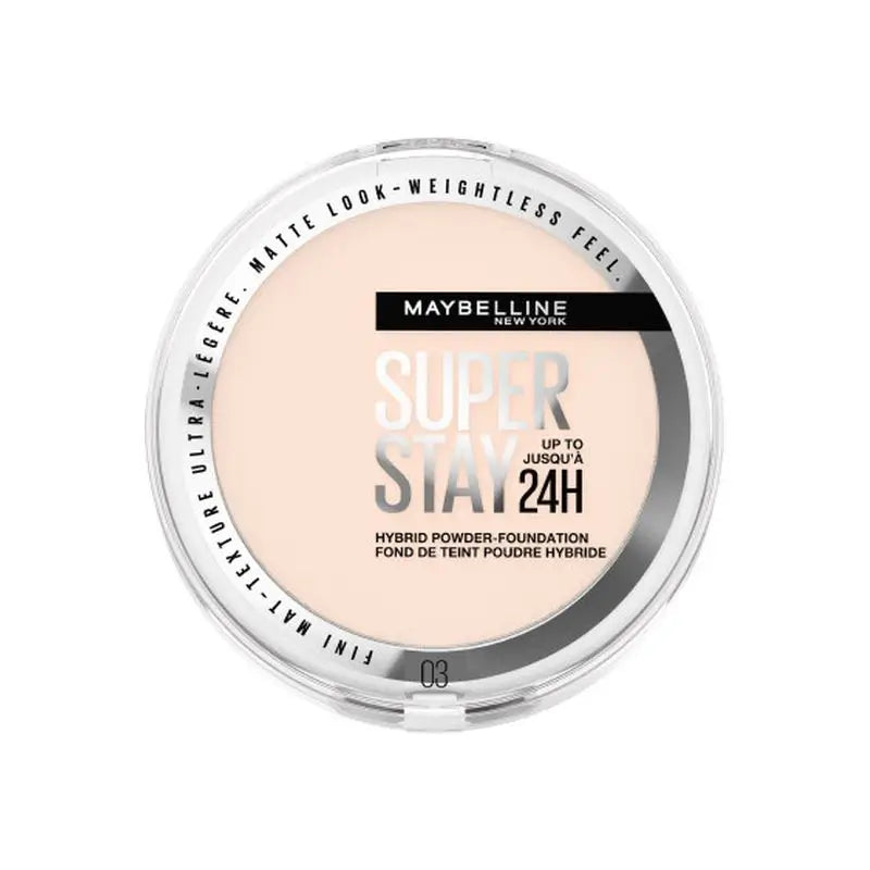 Maybelline New York Superstay Hybrid 24H Powder Foundation, Super Coverage, Super Lightweight, Up to 24H, Shade 03