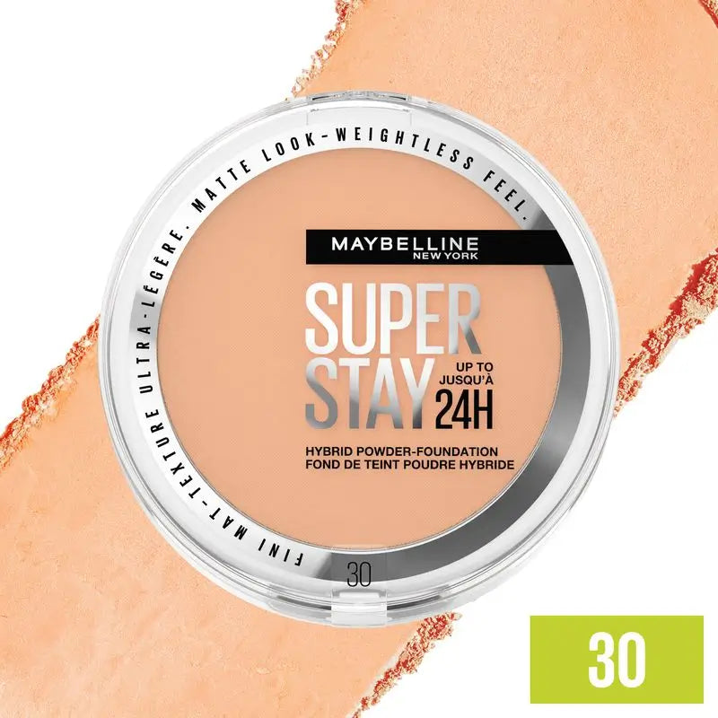 Maybelline New York Superstay Hybrid 24H Powder Foundation, Super Coverage, Super Lightweight, Up to 24H, Shade 03