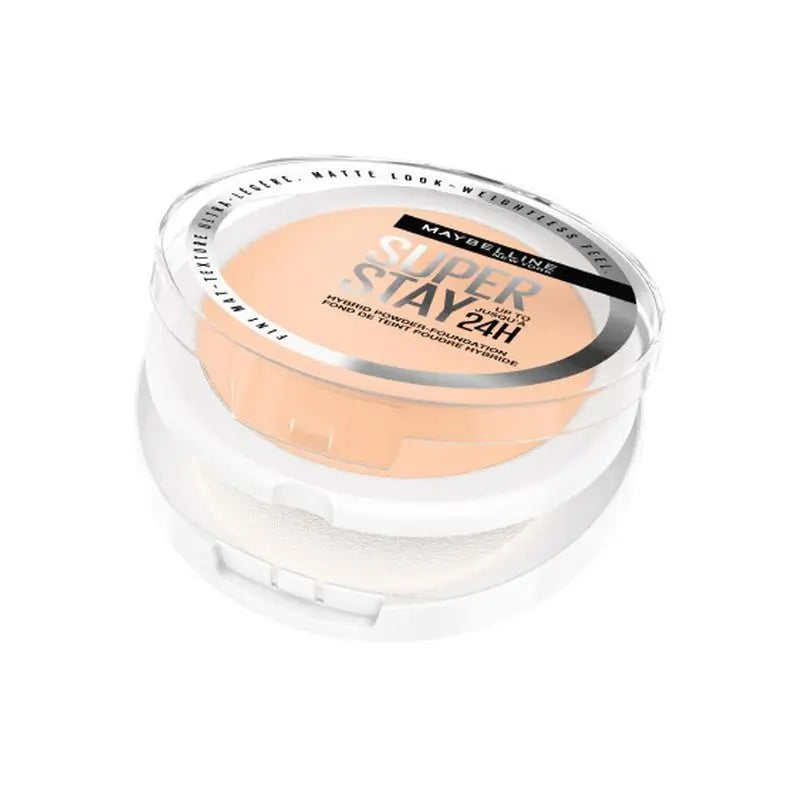 Maybelline New York Superstay Hybrid 24H Powder Foundation, Super Coverage, Super Lightweight, Up to 24H, Shade 10