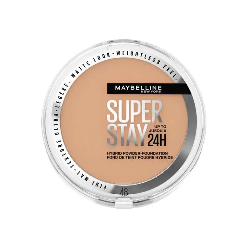 Maybelline New York Superstay Hybrid 24H Powder Foundation, Super Coverage, Super Lightweight, Up to 24H, Shade 48