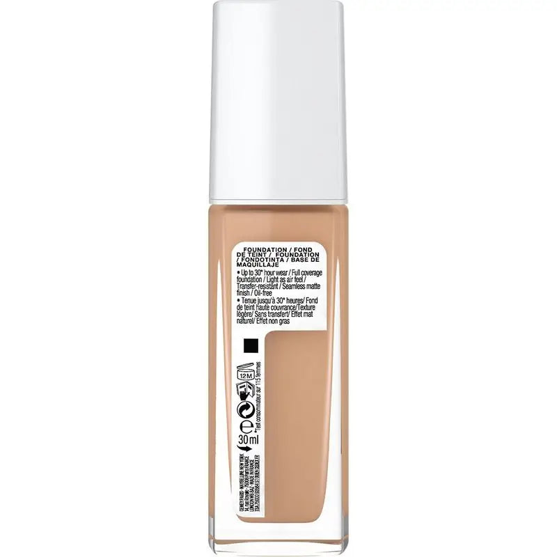 Maybelline New York Superstay Activewear 30H Makeup Base Long Lasting and High Coverage. Shade 30 Sand.