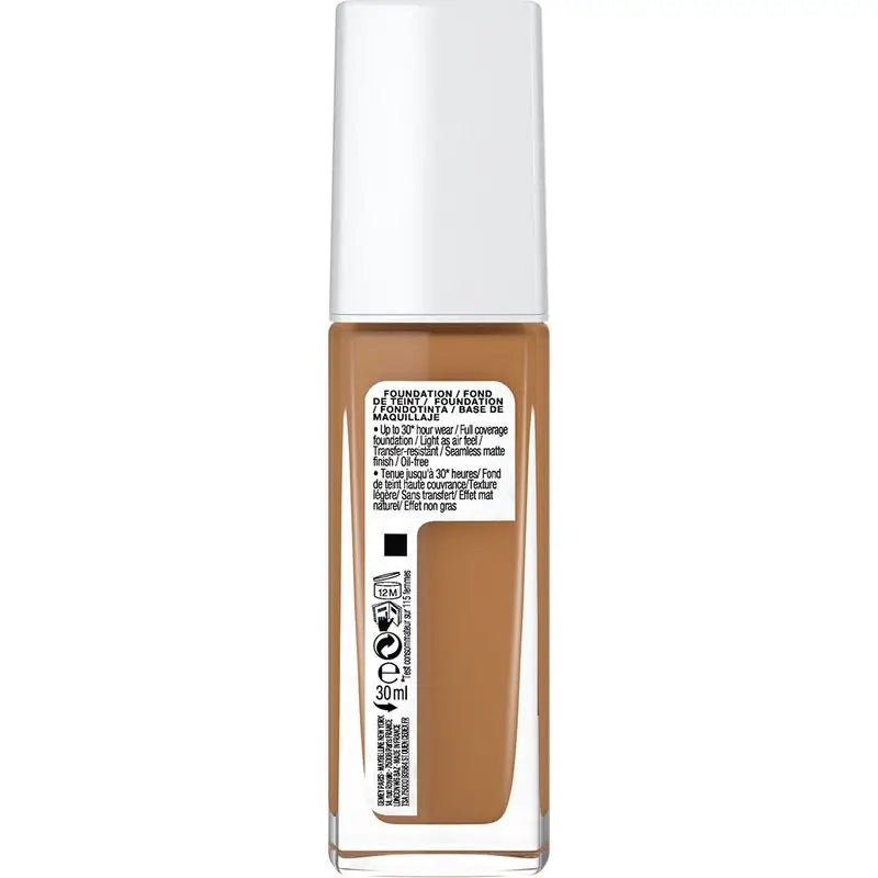 Maybelline New York Superstay Activewear 30H Makeup Base Long Lasting and High Coverage. Shade 60 Caramel.