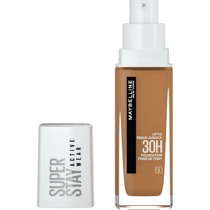 Maybelline New York Superstay Activewear 30H Makeup Base Long Lasting and High Coverage. Shade 60 Caramel.