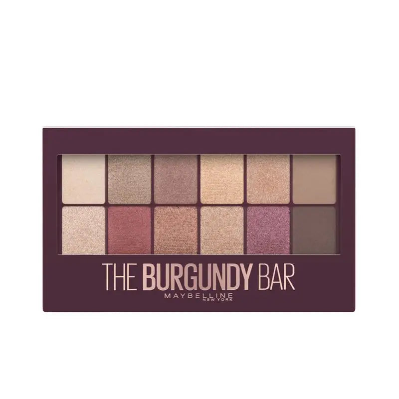 Maybelline New York The Burgundy Bar Eyeshadow Palette 12 Shades of Nude and Maroon- 9,6 G