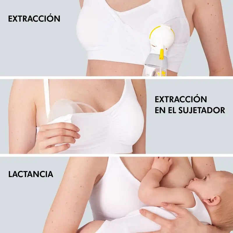 Medela Breastfeeding & Expressing Bra 3-In-1-L White, 1 pc.