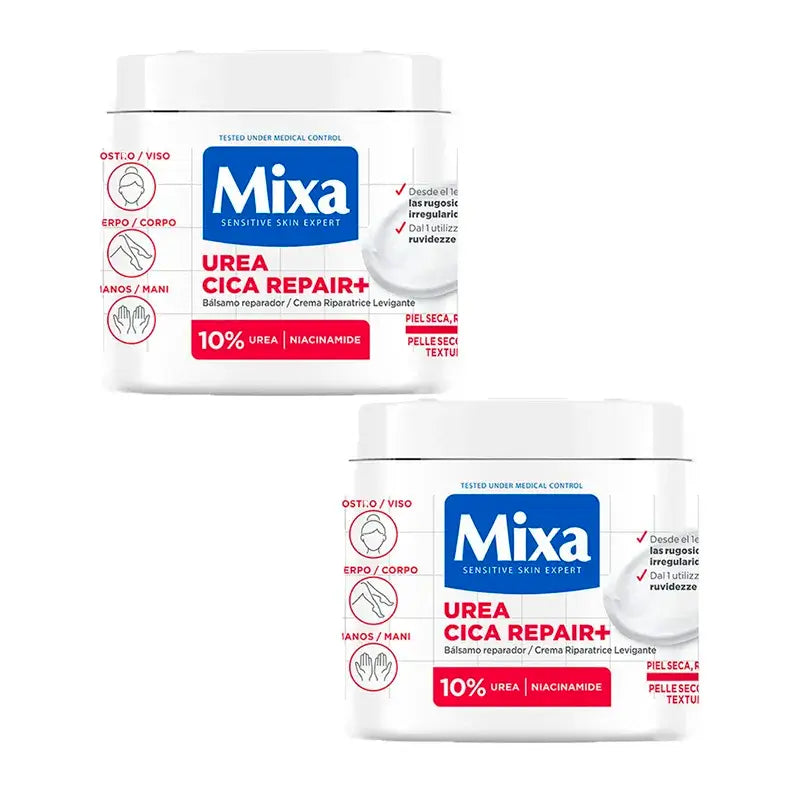 Mixa Duplo Urea Cica Repair+ Repair+ Repair Balm for Dry, Rough and Irregular Skin 2 x 400Ml