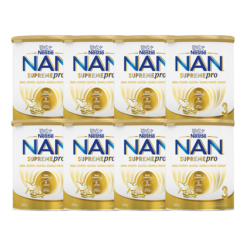 Pack 8 X Nestlé Nan Supreme Pro 3, 800 grams