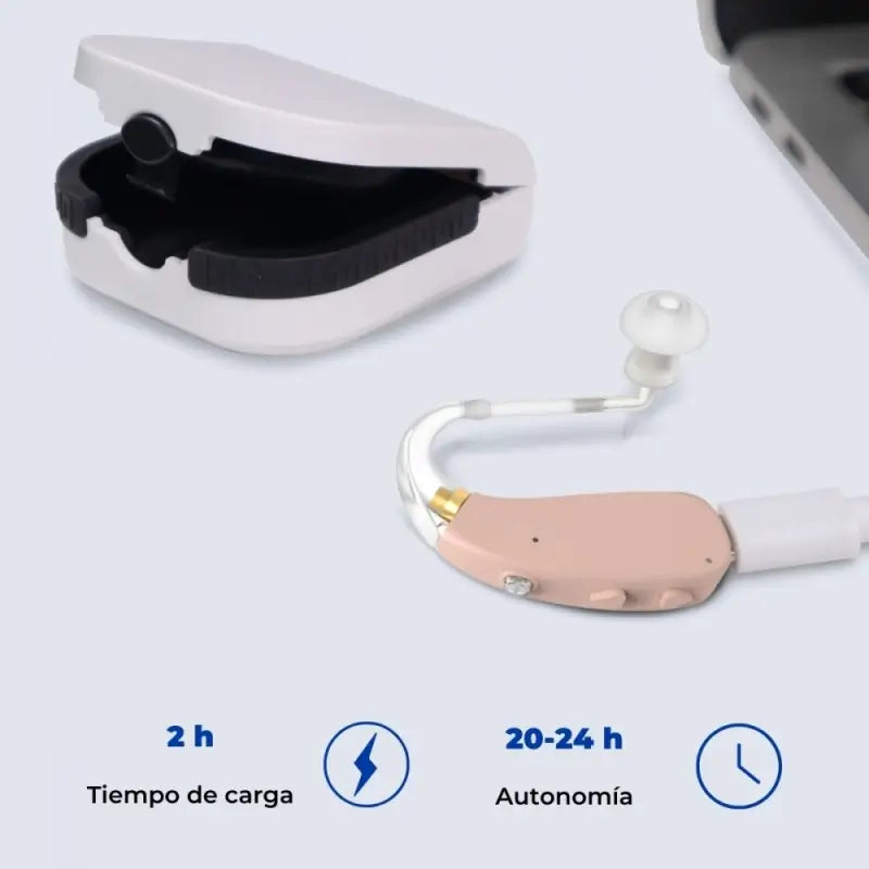 Mobiclinic Sound Amplifier - 3 Modes of Noise Reduction - 5 Levels of Volume - 360º Rotation - Discreet - Earplus 1