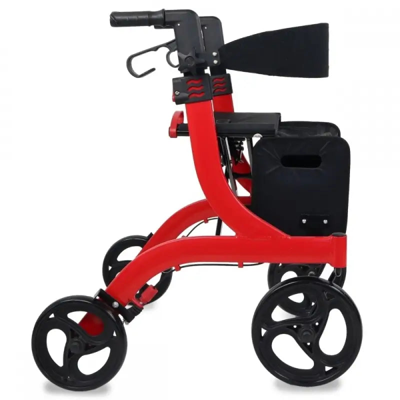 Mobiclinic Large Four Wheeled Walking Frame - Foldable - Seat & Backrest - Front Basket - Modern - Undefeated X1