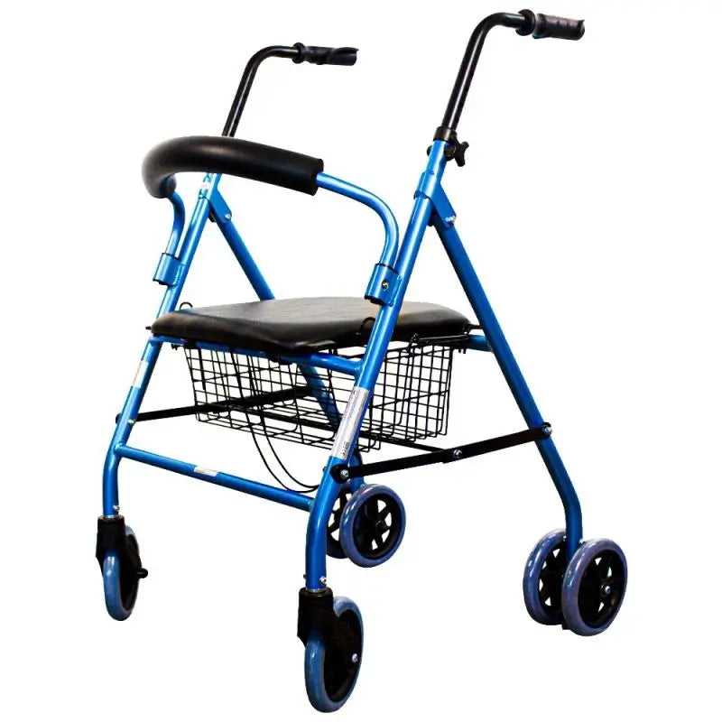 Mobiclinic Andador Plegable Con Asiento Y Respaldo Azul