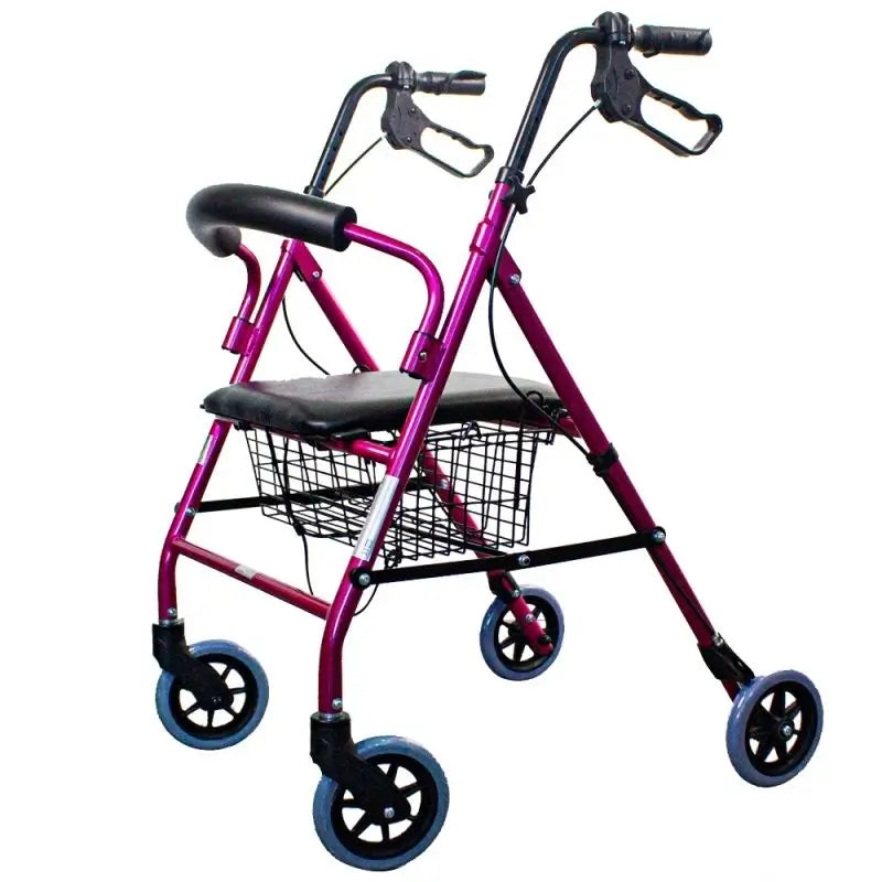 Mobiclinic Andador Plegable Con Asiento Y Respaldo Rosa