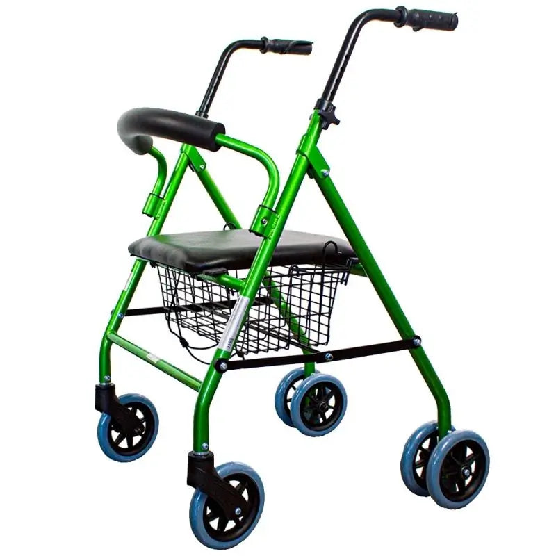 Mobiclinic Andador Plegable Con Asiento Y Respaldo Verde