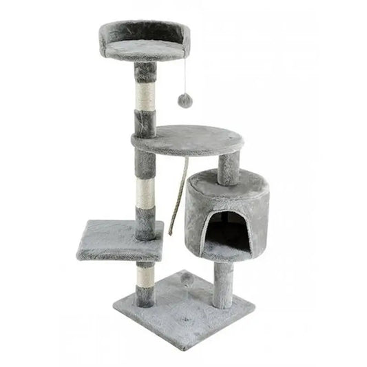 Mobiclinic Medium Cat Scratching Tree 3 Heights 40X40X112 Cm Light Grey Wild