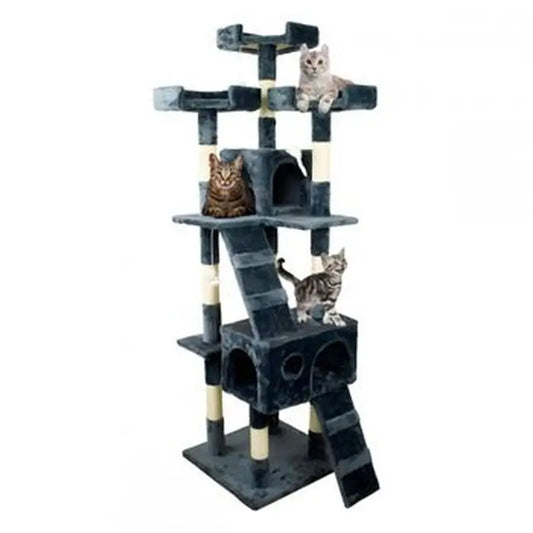 Mobiclinic Cat Scratching Tree Large 4 Heights 50X50X170Cm Tom Grey