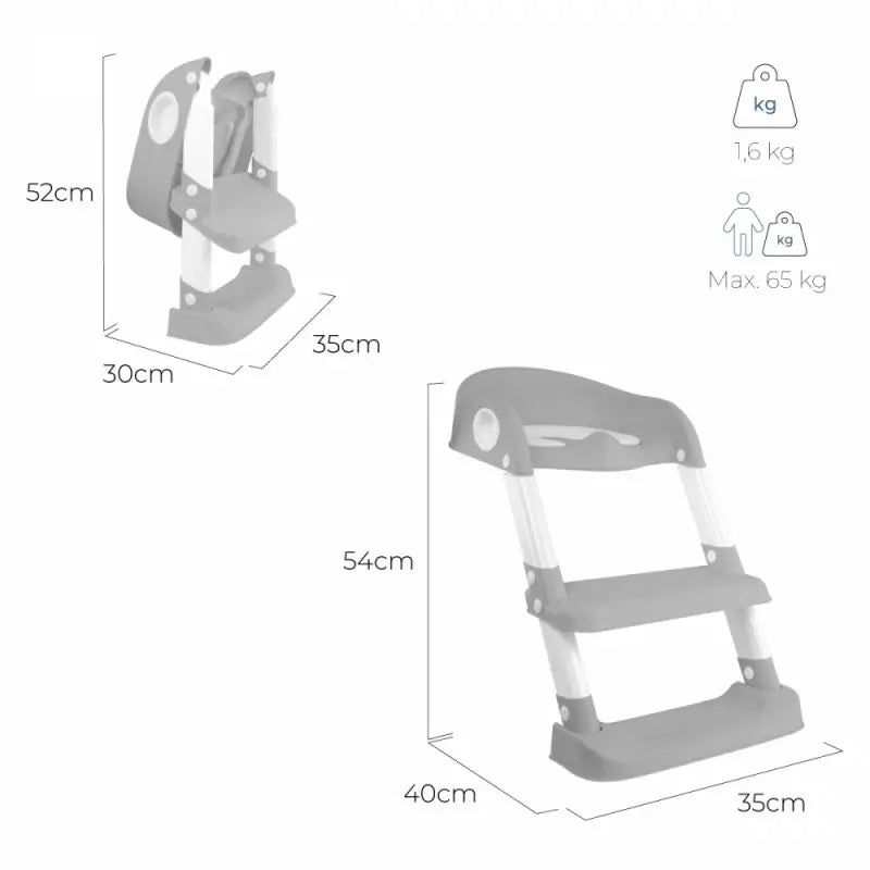 Mobiclinic Children's Folding Toilet Seat Lala Grey & White