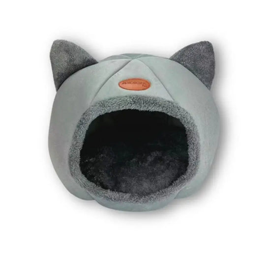 Mobiclinic Foldable Grey Pet Cave Foldable Grey Soft Comfort Cave 38X49X45 Cm