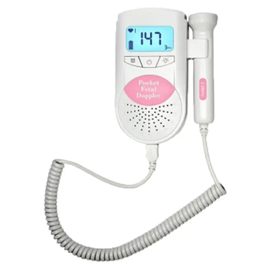 Mobiclinic Fetal Detector - Pocket - With Probe - Pink - Safe - Convenient - Batteries Included