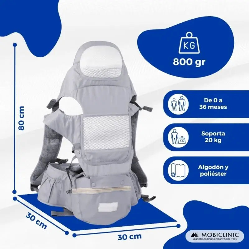 Mobiclinic Moley 6 In 1 Baby Carrier Grey