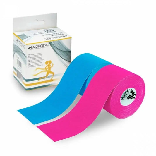 Mobiclinic Pack De 2 Kinesiotape Vendaje Neuromuscular Rosa Y Azul 5 X5 Cm