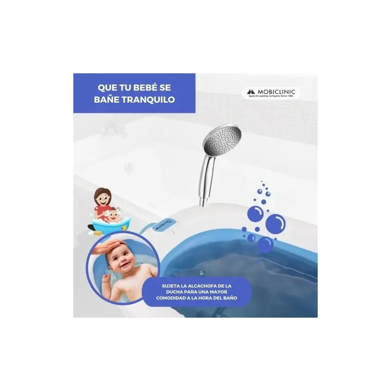 Mobiclinic Baby Bath Pack - Infant Bathtub - Foldable - Anti-slip - Blue - Bath Thermometer - Mercury-Free