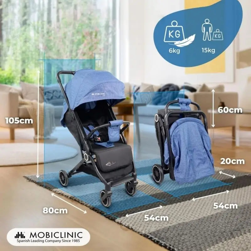 Mobiclinic Elefant Folding Stroller 15 Kg Blue