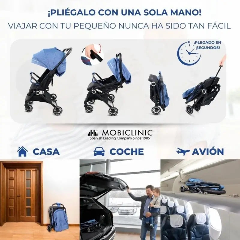 Mobiclinic Elefant Folding Stroller 15 Kg Blue