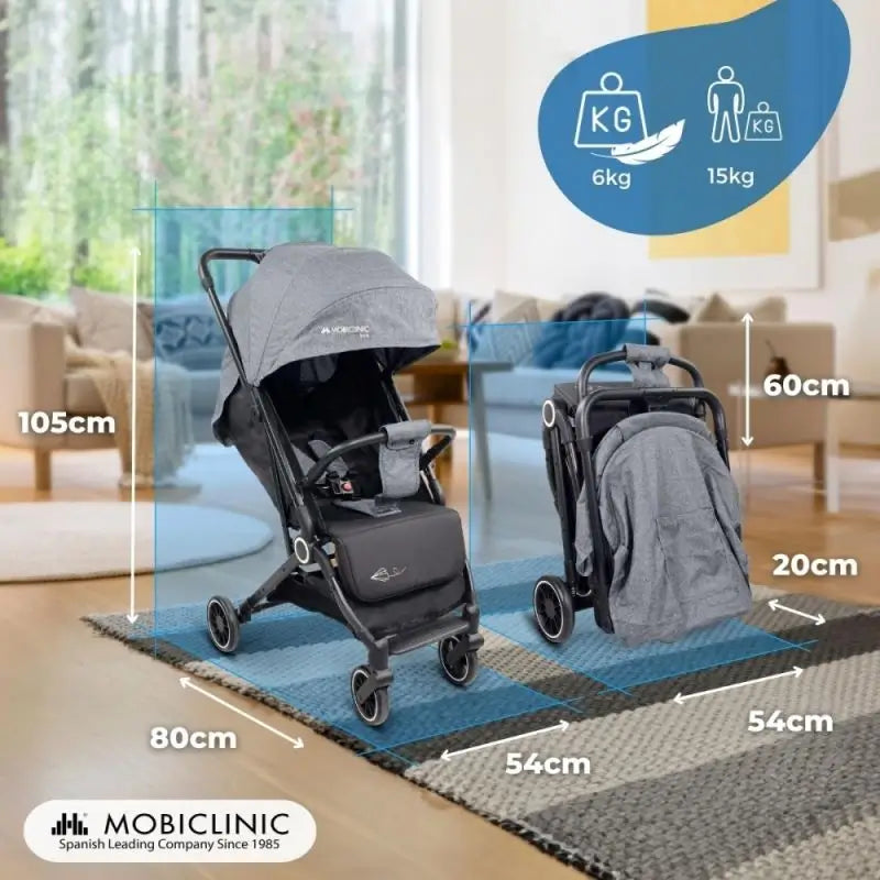 Mobiclinic Trip Folding Stroller 15 Kg Grey