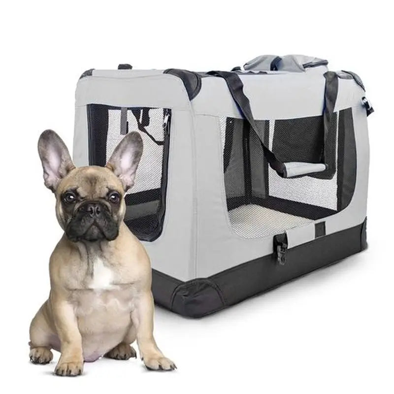 Mobiclinic Foldable Pet Carrier Grey Baloo Size L