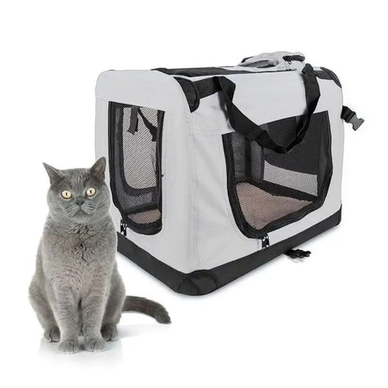 Mobiclinic Foldable Pet Carrier Grey Baloo Size M