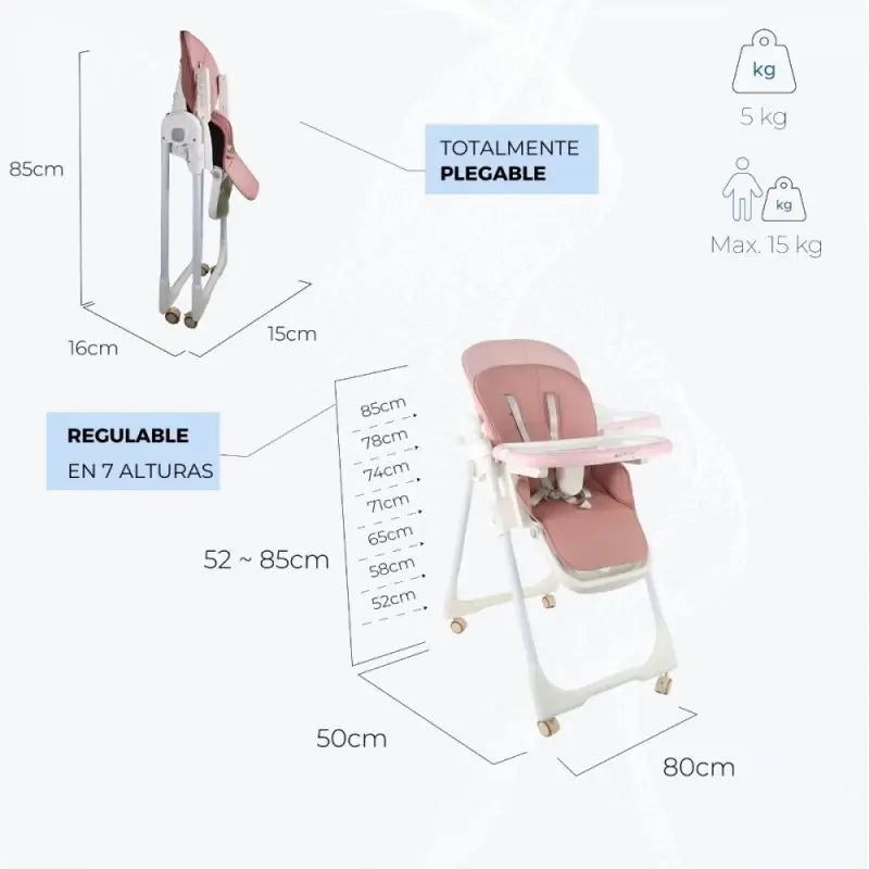 Mobiclinic Simba Highchair Pink