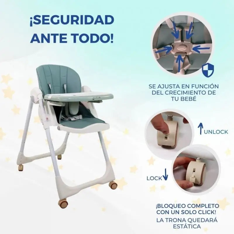 Mobiclinic Simba Highchair Green