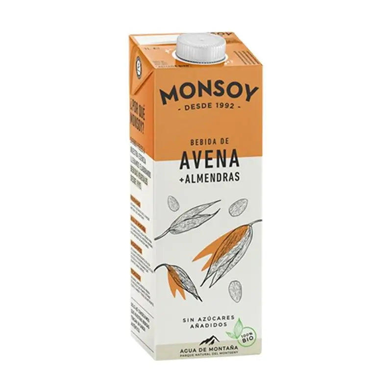 Monsoy Almond Vegetable Drink With Oatmeal 1Lt 6Ucs.Bio