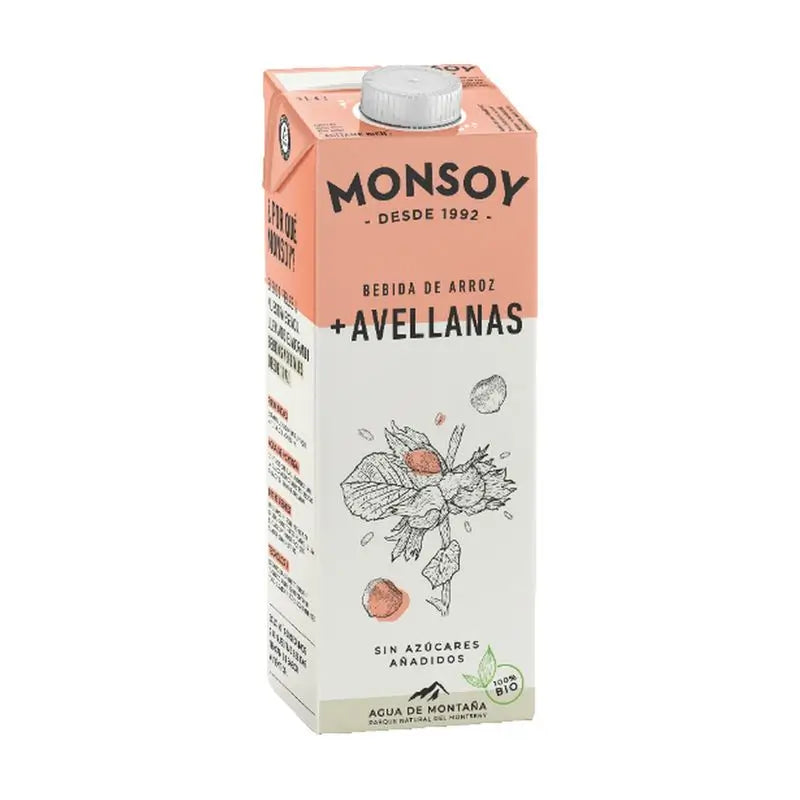 Monsoy Vegetable Rice Drink With Hazelnuts 1Lt.