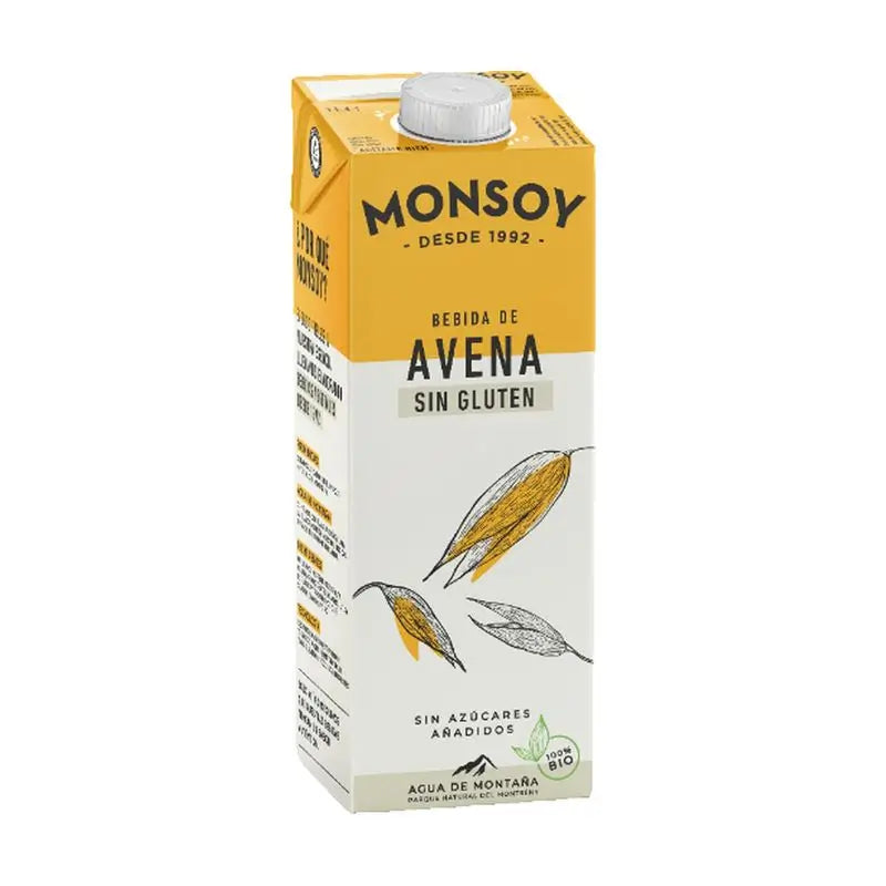 Monsoy Gluten Free Oat Vegetable Drink 1Lt. 6Pcs. Bio