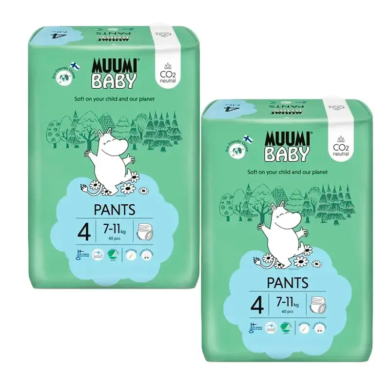 Moomin Baby Training Nappies Size 4, 2 x 40 pcs.