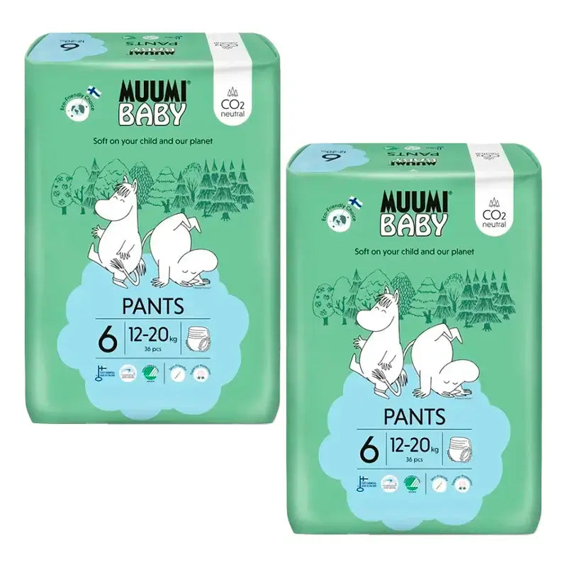 Moomin Baby Training Nappies Size 6 , 2 x 36 pcs.