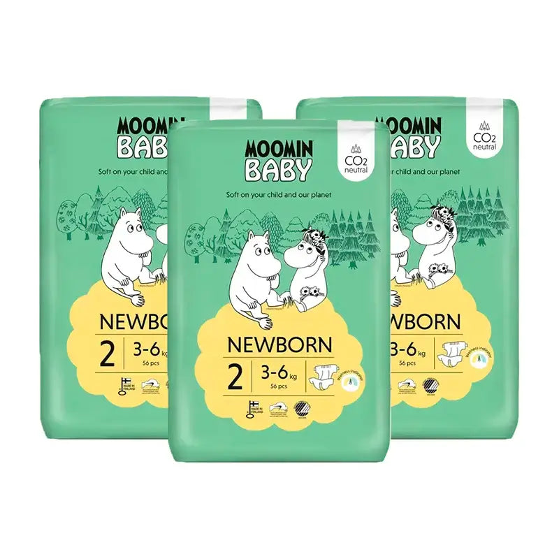 Moomin Baby Nappies Size 2, 3 x 56 units