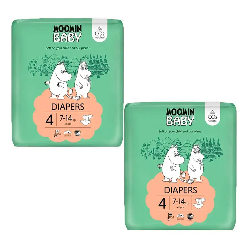 Moomin Baby Nappies Size 4 , 2 x 42 units